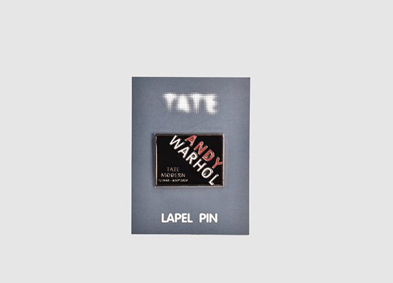 Andy Warhol x Tate Gallery pin badge on backing card
