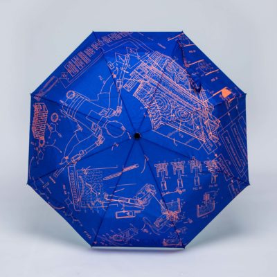 Luxury umbrella with all over print detail on outside panels