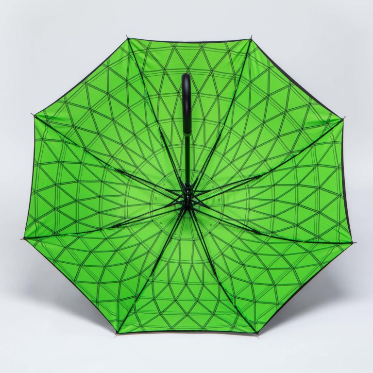 Custom branded luxury umbrella with geometric print on inside