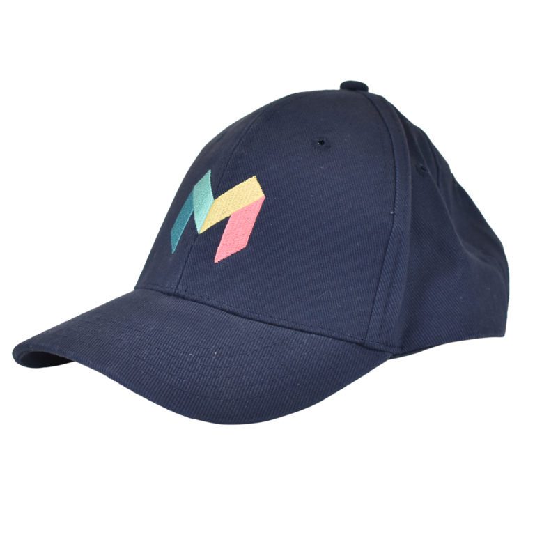 Navy blue baseball cap with Monzo embroidered M icon