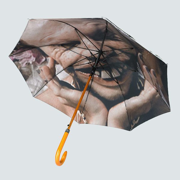 inside printed umbrella face