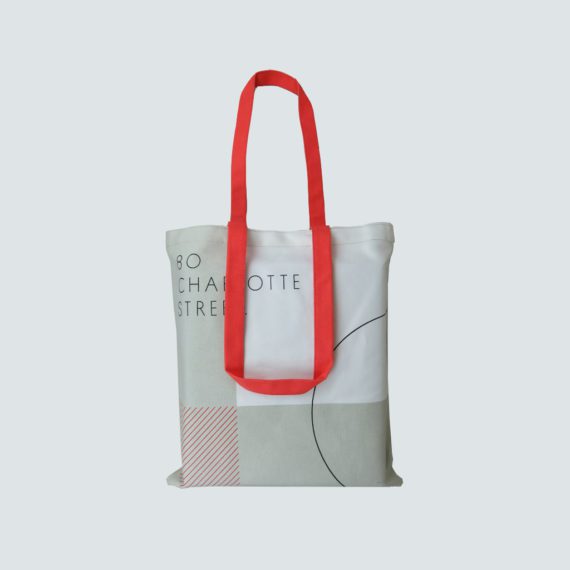 custom packaging bags all over printed bag with orange handles