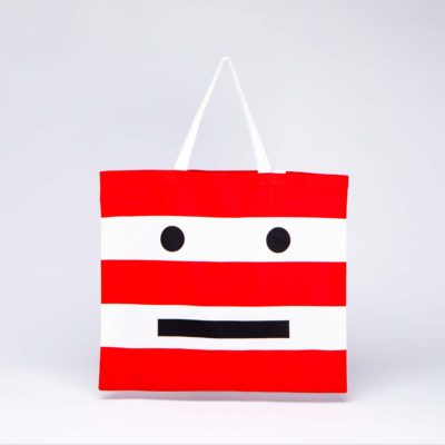 luxury packaging orange and white striped bag