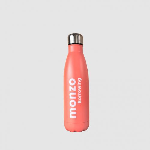 Bespoke branded merchandise Pantone Matched dual walled stainless steel bottle personalised with names